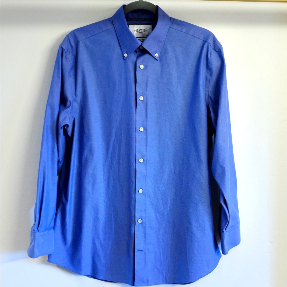 Charles Tyrwhitt Non-Iron Royal Oxford Shirt - Blue (slim fit)